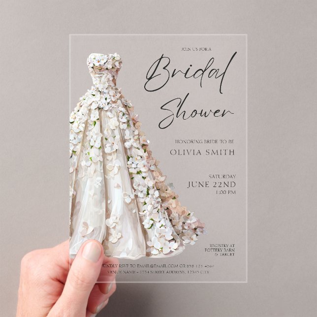 Invitación de Regalo de Boda de Vestido de Novia E (Insitu (portátil))