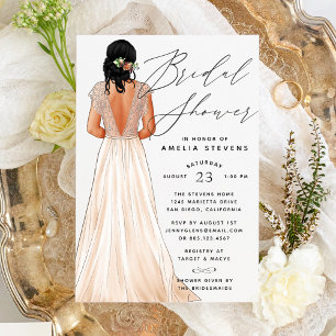 Invitación de Regalo de Boda de Vestido Elegante