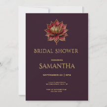 Invitación de Regalo de Boda Elegante Ciruela Góti