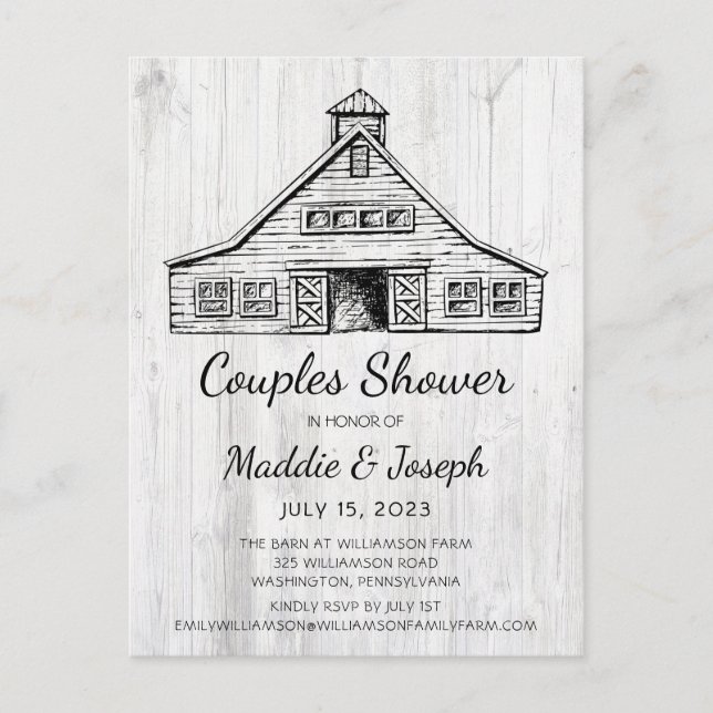 Invitación de Regalo de Boda para Parejas con Foto (Anverso)