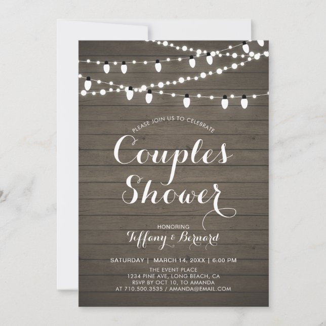 Invitación de Regalo de Boda para Parejas de Mader (Anverso)