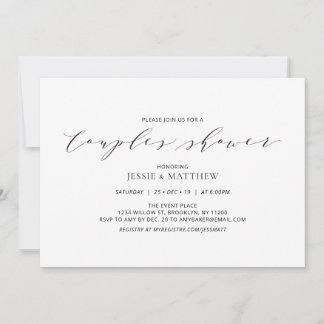 Invitación de Regalo de Boda para Parejas en Blanc