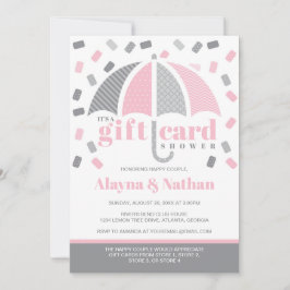 Invitación de regalo de tarjeta en rosa y gris