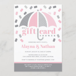 Invitación de regalo de tarjeta en rosa y gris