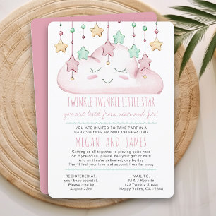 Invitación de regalo para niña por correo con poem