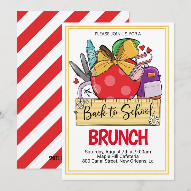 Invitación de regreso al Brunch escolar (Anverso / Reverso)