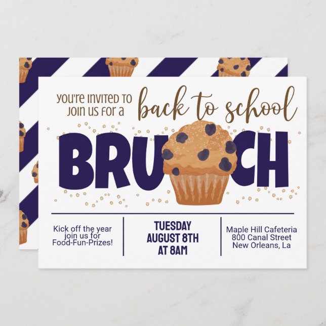 Invitación de regreso al Brunch escolar (Anverso / Reverso)