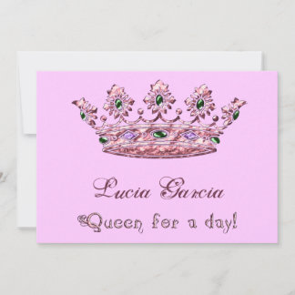 Invitación de Reina por un día Quinceanera