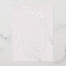 Invitación de Relieve metalizado de Boda floral mo