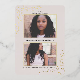 Invitación de Relieve metalizado de graduación con