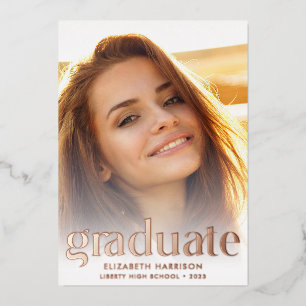 Invitación de Relieve metalizado de graduación fot