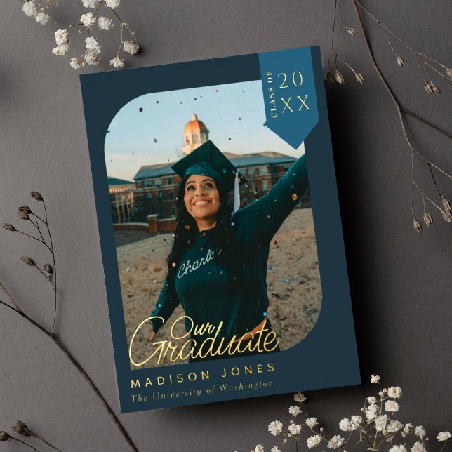 Invitación de Relieve metalizado de graduación fot (Subido por el creador)