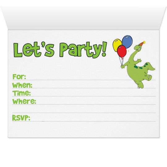 Invitación de relleno del 3ro cumpleaños de Dino