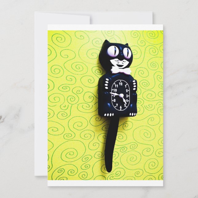 Invitación de reloj de gato de kit antiguo (Anverso)