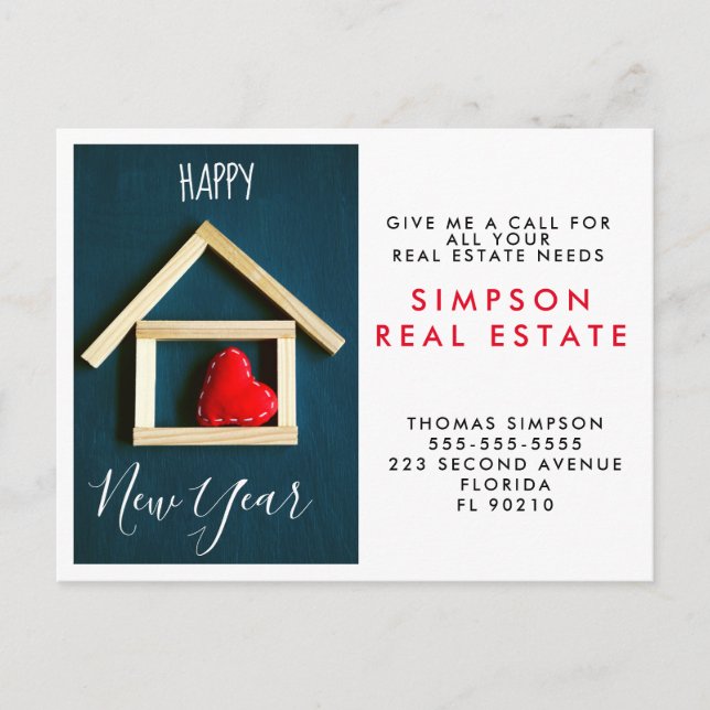 Invitación de remisiones de Año Nuevo Feliz (Anverso)