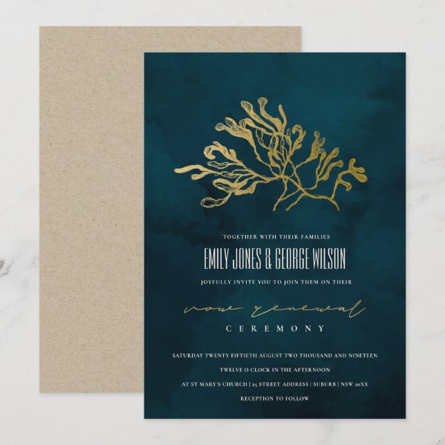 INVITACIÓN DE RENOVACIÓN DE LA NAVY DE ORO BAJO EL (Anverso / Reverso)