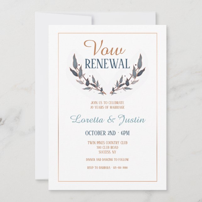 Invitación de Renovación de Votos (Anverso)