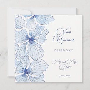 Invitación de Renovación de Votos de Flores Azules