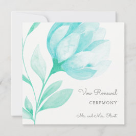 Invitación de renovación de votos de peonías teal