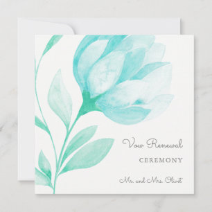Invitación de renovación de votos de peonías teal