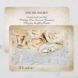 Invitación de renovación de votos de Rosas y Anill