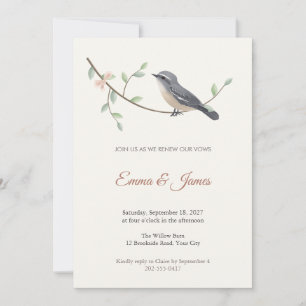 Invitación de Renovación de Votos del Pájaro Canta