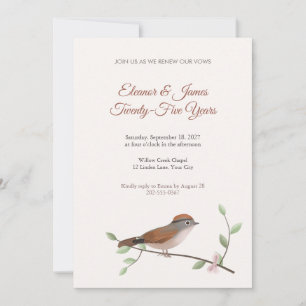 Invitación de renovación de votos del pájaro Fulve