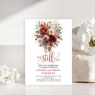 Invitación de Renovación de Votos Floral Otoño Mar
