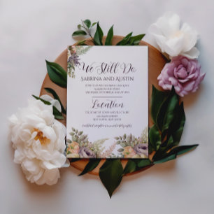 Invitación de Renovación de Votos Floral Púrpura '