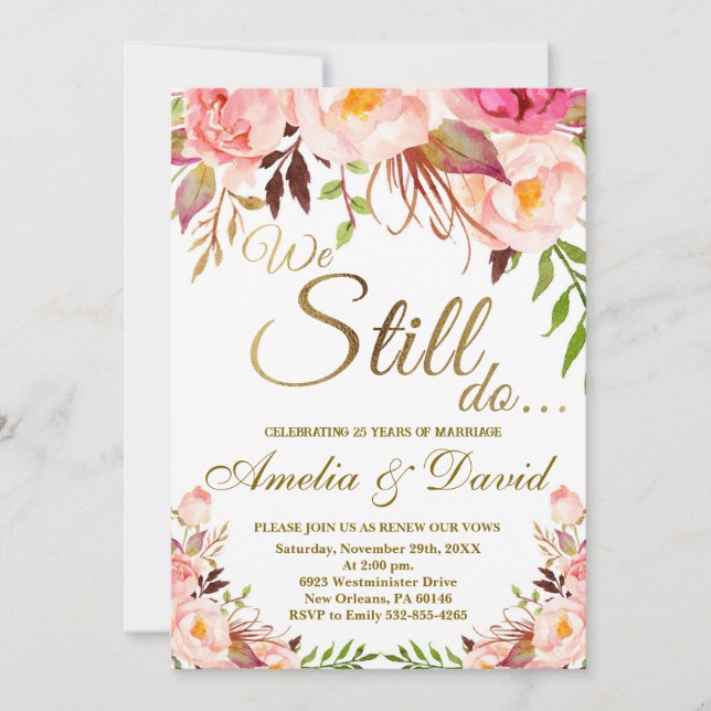 Invitación de renovación de votos, 'We Still Do' (Anverso)