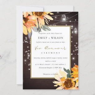 INVITACIÓN DE RENOVACIÓN DEL VOW DE SUNFLOWER STAR