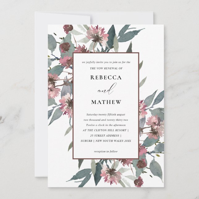 INVITACIÓN DE RENOVACIÓN DEL VOW FLORAL DE EUCALÍP (Anverso)