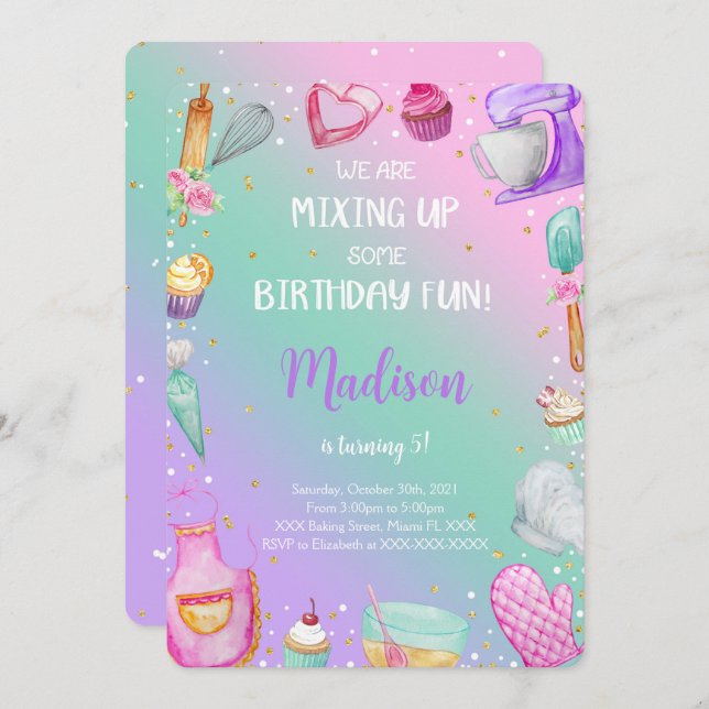 Invitación de Repostería (Anverso / Reverso)