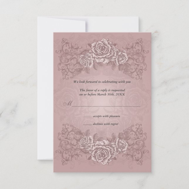 Invitación de respuesta Boda de Rosas de Antigüeda (Anverso)