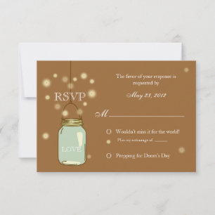Invitación de respuesta con corazón de tarro de Ma
