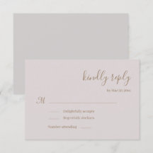 Invitación de respuesta de boda de rosa minimalist