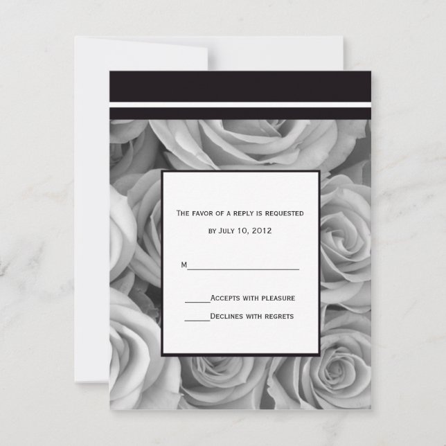 Invitación de respuesta de boda Rose (Anverso)