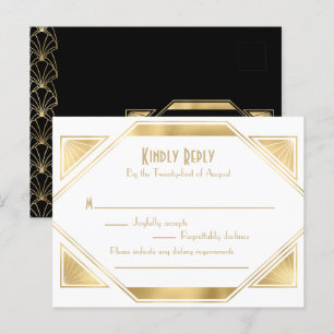 Invitación de respuesta elegante Art Deco Gran Gat