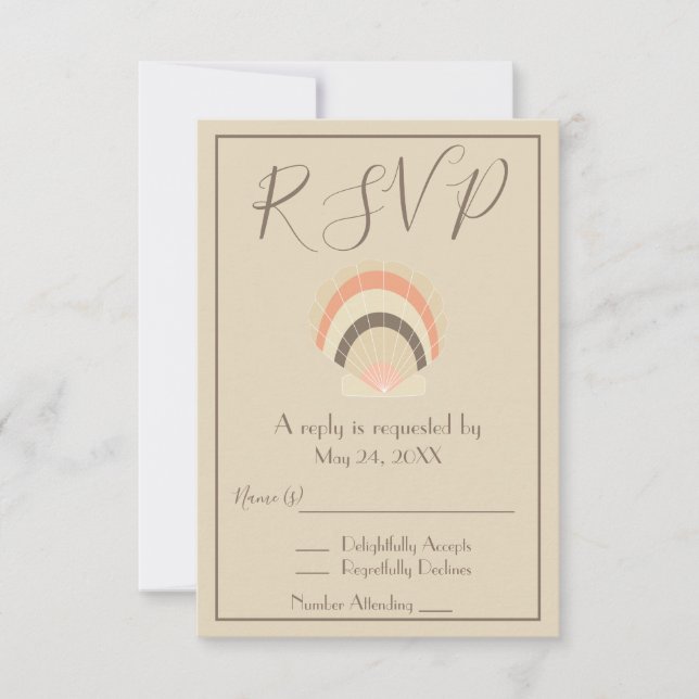Invitación de respuesta hermosas conchas marinas (Anverso)