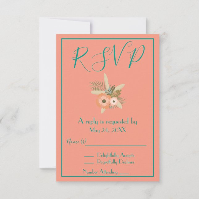Invitación de respuesta Lovely Starfish (Anverso)
