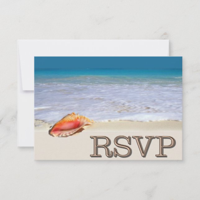 invitación de respuesta para boda de playa (Anverso)