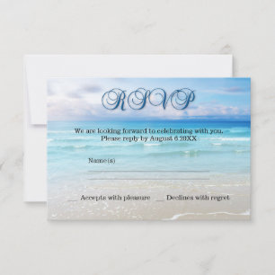 Invitación de respuesta para boda en la playa