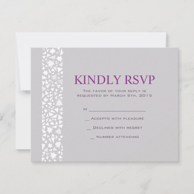 Invitación de respuesta para boda judía STAR WALL (Anverso)