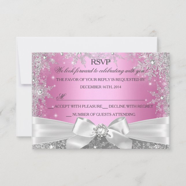 Invitación de respuesta para Fiesta Rosada Dulce 1 (Anverso)