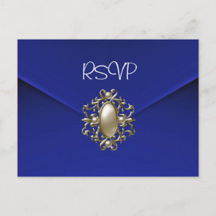Invitación de respuesta RSVP de postal joya perla 