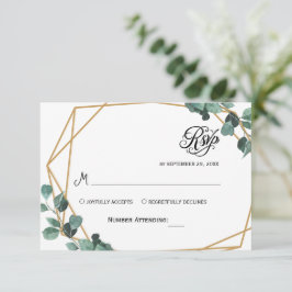 Invitación de respuesta simple de eucalipto con ve