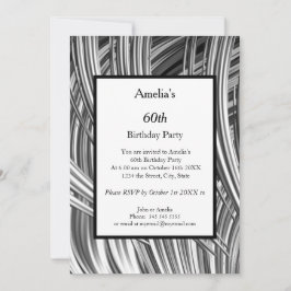 Invitación de resumen de color blanco negro de la