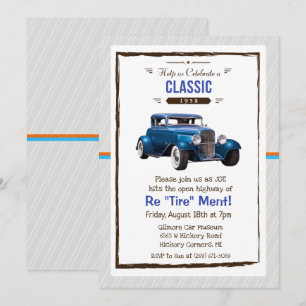Invitación de retiro de automóvil clásico