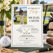 Invitación de retiro de golf con foto elegante