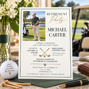 Invitación de retiro de golf con foto elegante